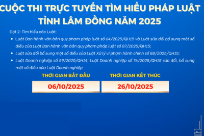 Cuộc thi trực tuyến tìm hiểu pháp luật trên địa bàn tỉnh Lâm Đồng năm 2025 Cuộc thi trực tuyến tìm hiểu pháp luật trên địa bàn tỉnh Lâm Đồng năm 2025