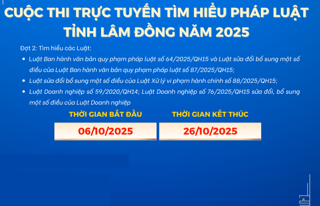Cuộc thi trực tuyến tìm hiểu pháp luật trên địa bàn tỉnh Lâm Đồng năm 2025